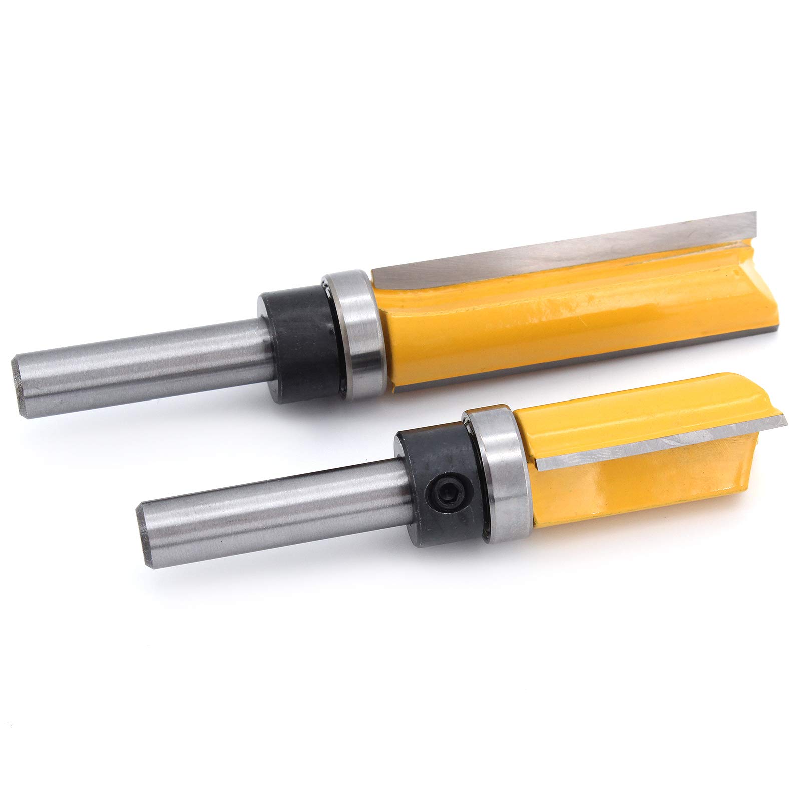 3Pcs 8mm Gambo Fresa per fresatura a filo, Fresa a Taglienti Diritti per Rifilare con Cuscinetto, Fresa per la lavorazione del legno