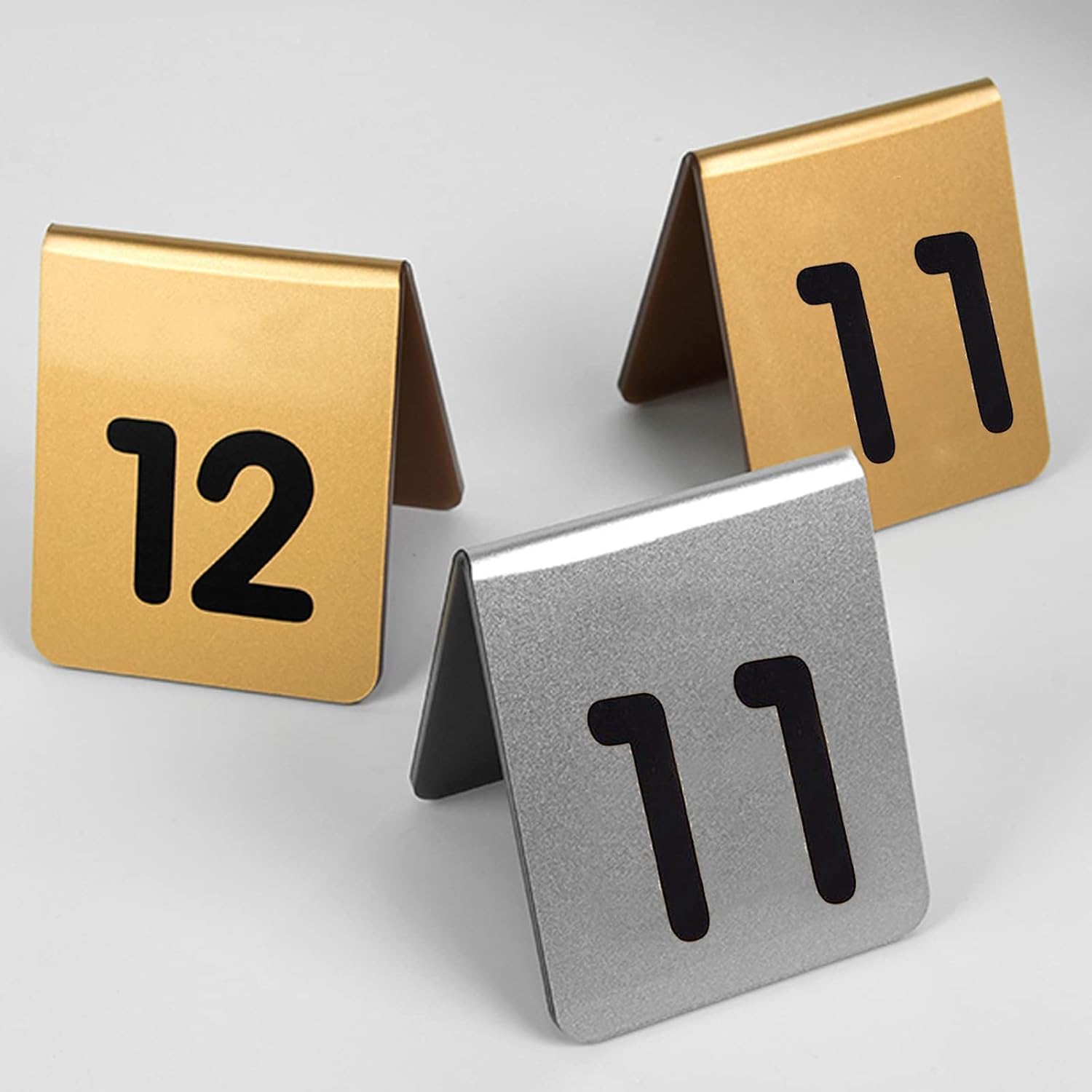 Tabliczki z numerami stolików w stylu namiotowym, Dwustronne karty w stylu namiotu, 10 lub 20 sztuk(Gold,1 to 10)