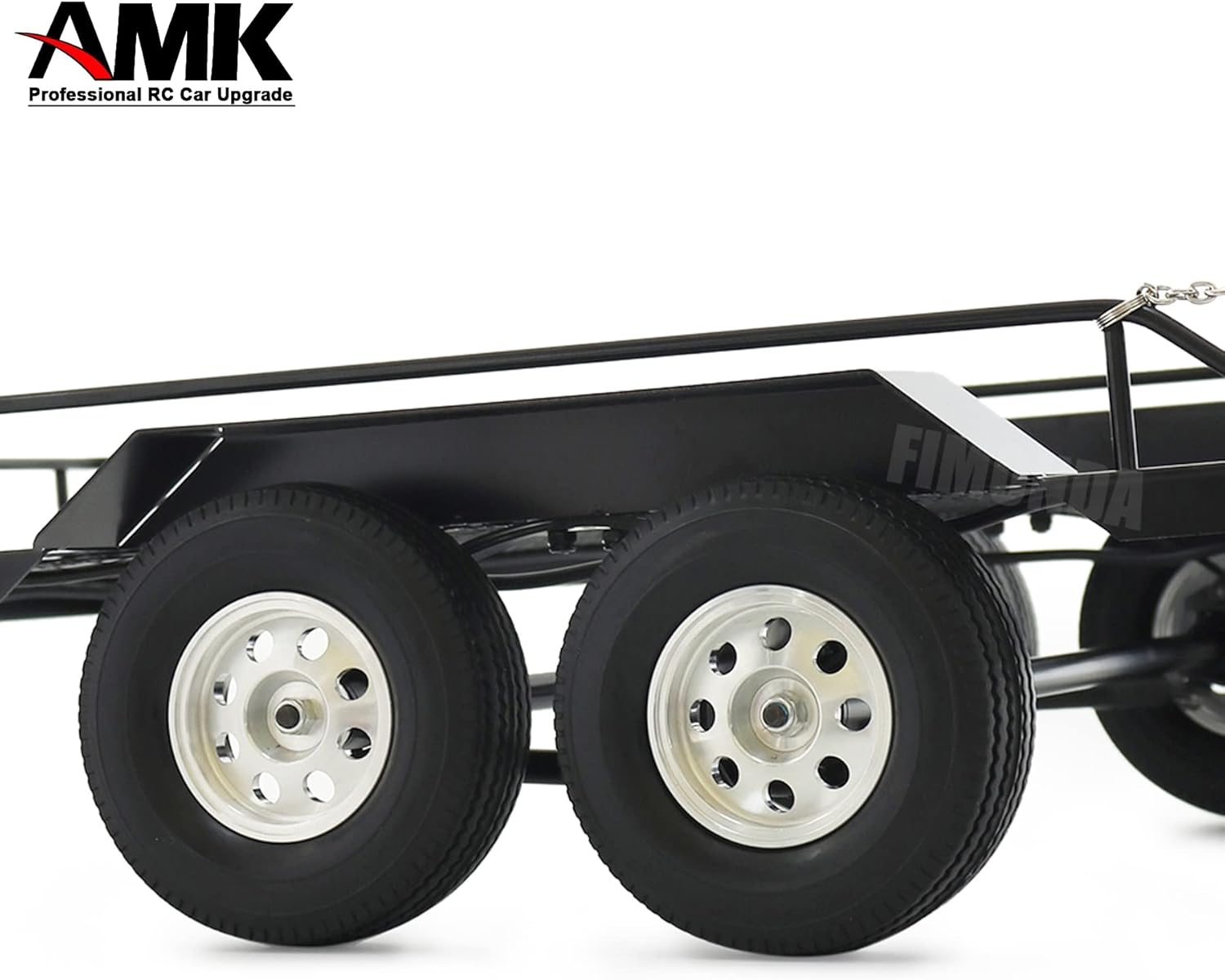 Metal Builder Kit 1/10 RC Trailer with Hitch Mount Receiver & Hauling Ropes for Crawler Cars Axial SCX10 D90 Wrangler TRX4 TRX6 Redcat GEN8