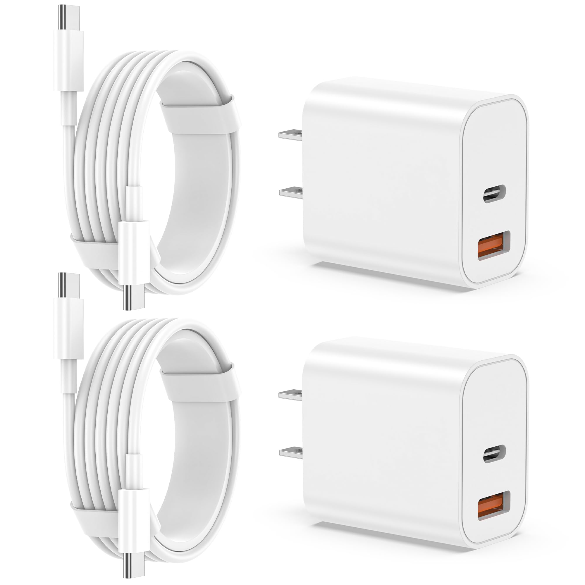 iPhone 17 16 15 Charger Fast Charging 20W USB C Wall Charger Block with 6ft Type C to