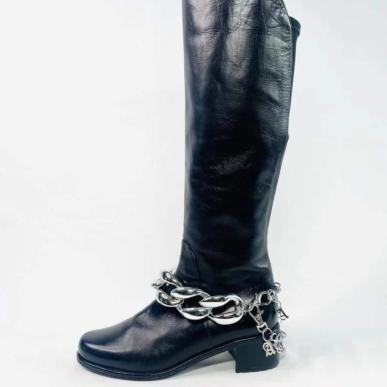 Shoelaces Chains Charm Shoe Decorations Hanging Clips Chain DIY Decorative Shoe Chain For Sneakers Casual Shoe Chains Jewelry Anklets Lifetime Warranty (Silver Color)