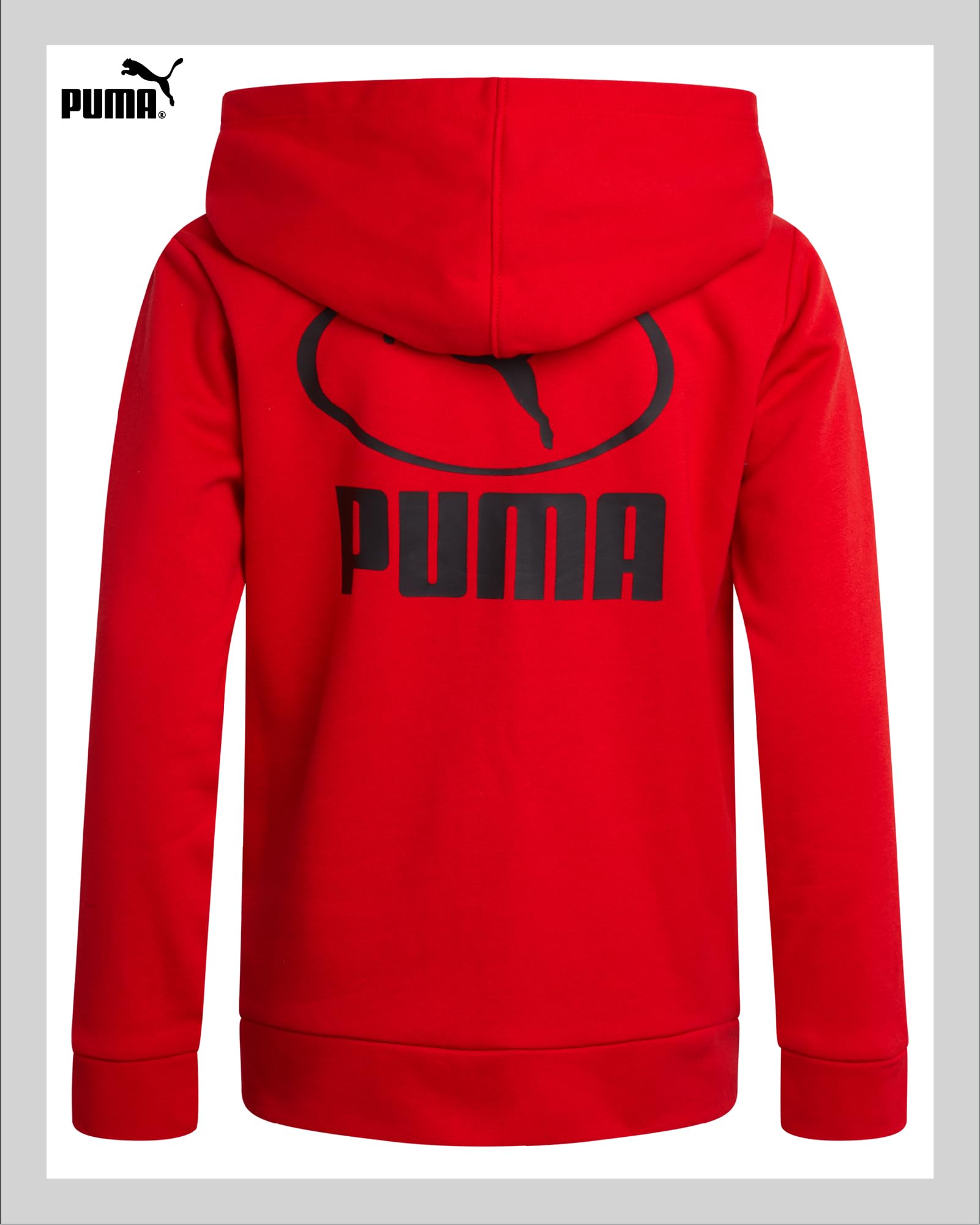 PUMA Felpa con cappuccio con zip per ragazzi, in pile, comoda e performante, con cerniera, per ragazzi – Felpa sportiva per sport e uso quotidiano