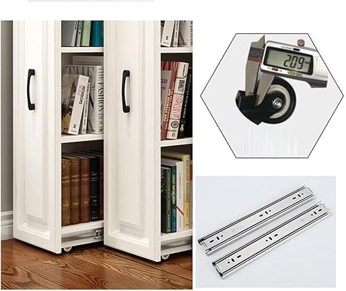 Miniatura 7 de FIFOR Armario estrecho con abertura de 1 a 3 cajones con rueda, estantería móvil (estantes internos de 6 capas, altura ajustable), gabinete de