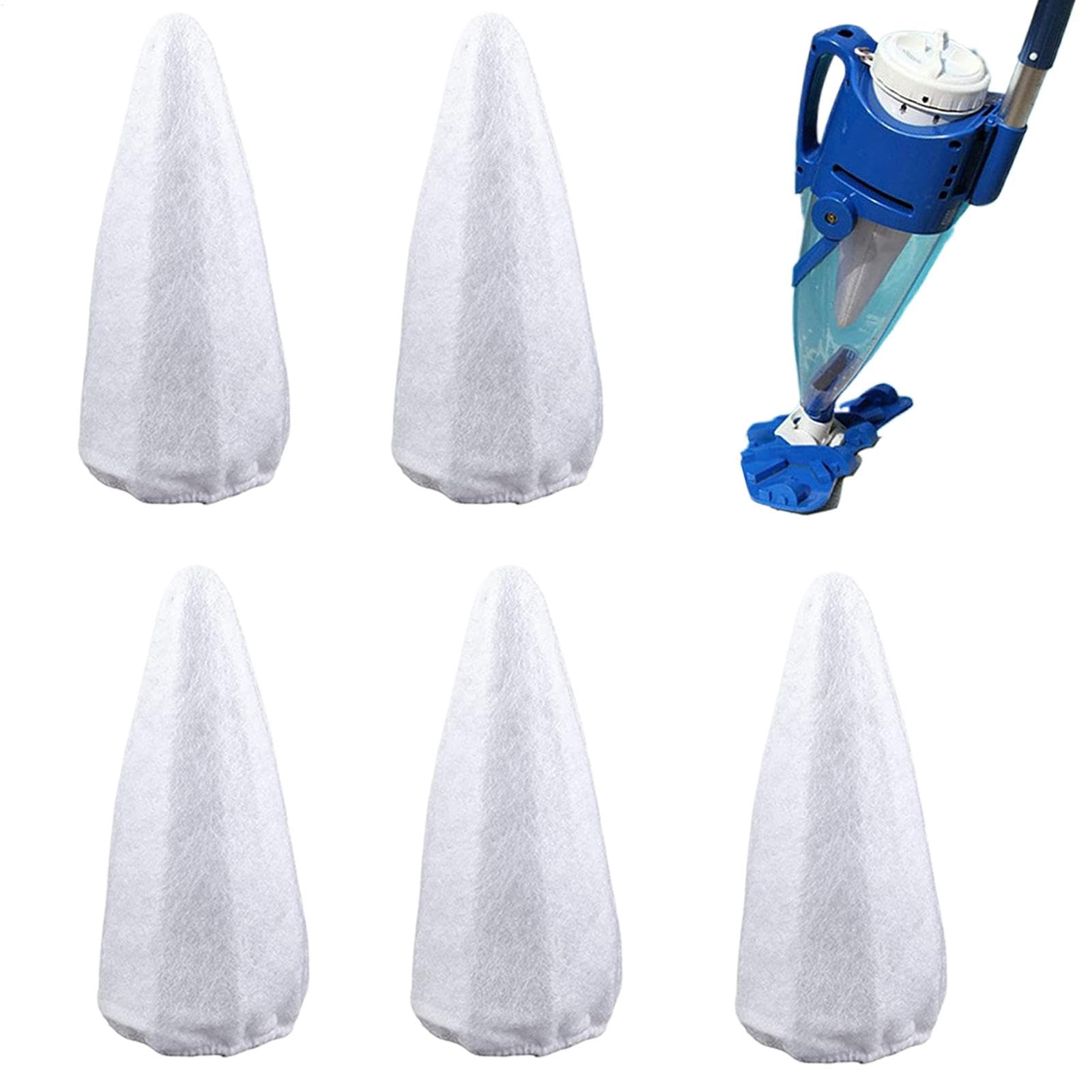 Bolsa de malla de reemplazo de la piscina, bolsas de vacío de piscina,Filtro Bag Net Mesh fino - 5x suministros de limpieza, hojas de filtro piezas de repuesto de receptores, escombros de filtros y ot