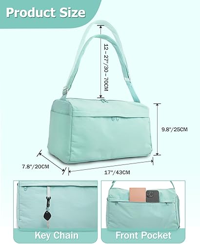 Miniatura 4 de Bolsa de gimnasio para mujer con compartimento para zapatos, bolsa deportiva para hombre con bolsillo húmedo y bolsillo para botella de agua