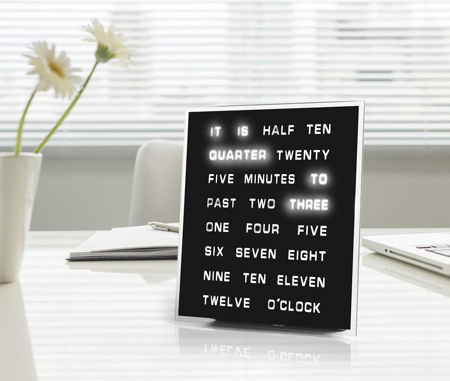 Tech Tools LED Word Clock - Displays Time As Text