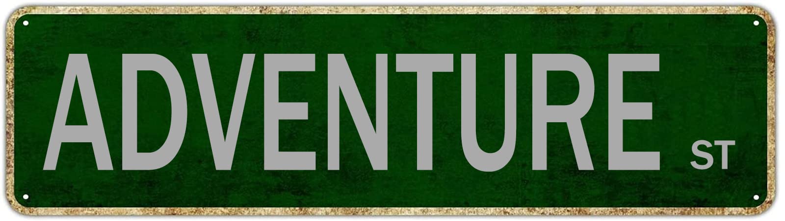 Adventure St Retro Tin Signs Aluminum Metal Sign Gift for Home Kitchen Outdoor Garden Yard Wall Porch Decor 4x16 Inch