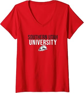 Womens Southern Utah University Thunderbirds Stacked V-Neck T-Shirt