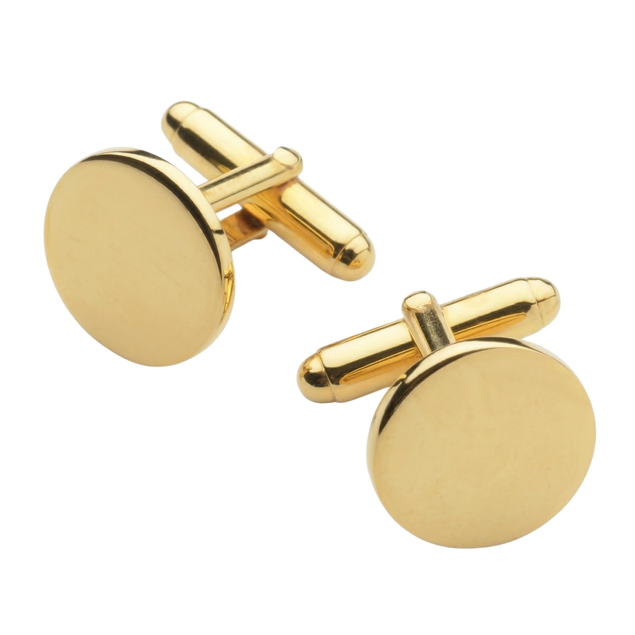the men thing Cufflinks for Men - Pure Titanium Steel Gold Mirror Shiny Cuff Links for Men and Boys (Size 15mm)-picture-37