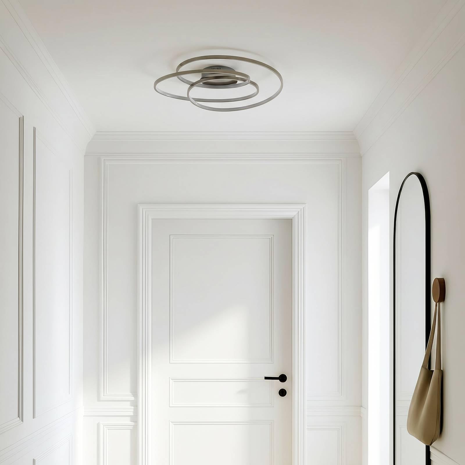 Lindby LED Deckenleuchte Joline dimmbar (Modern) in Alu aus Metall (1 flammig,) - Lampe Deckenlampe Wohnzimmerleuchte | Wohnzimmerlampe Modern 3000K Warmweiß für Wohnzimmer, Flur, Esszimmer