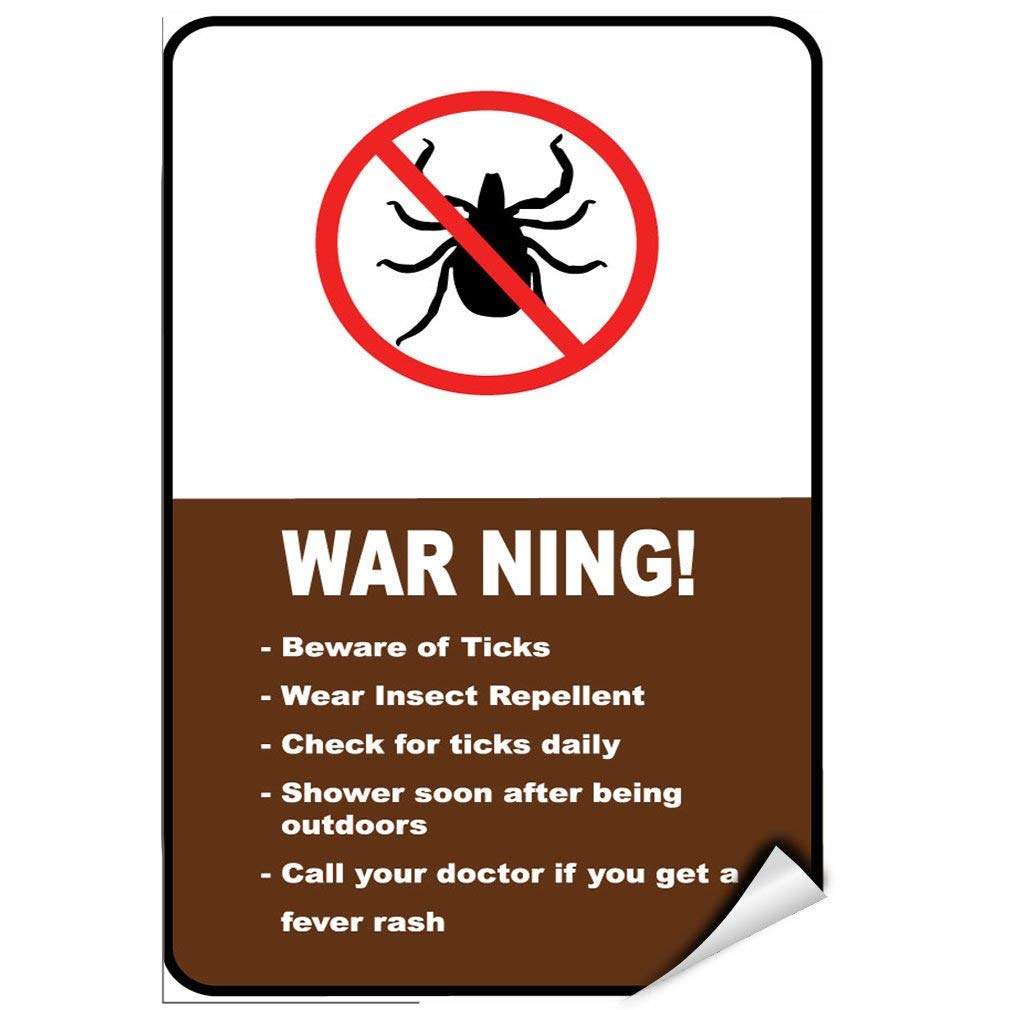 Buy Label Decal Sticker Warning! Beware of Ticks Wear Insect Repellent Check Ticks Durability