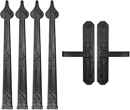 6Pcs/Set Garage Door Handle Hinges, Decorative Garage Door Hardware Kit for Garage Door Barn Door Hardware
