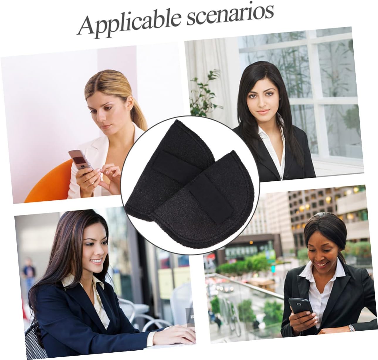 NUOBESTY 16pairs Self-Adhesive Shoulder Pads of Breathable Sponge Shoulder Enhancers for Women Clothing Washable Reusable