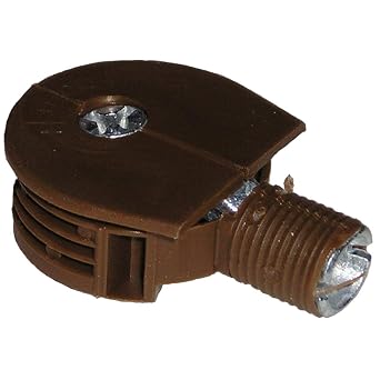 Brown Quickloc Flanged Fasteners for Face 25mm Boring Furniture Connectors Set of 4 for Sauder/Titus