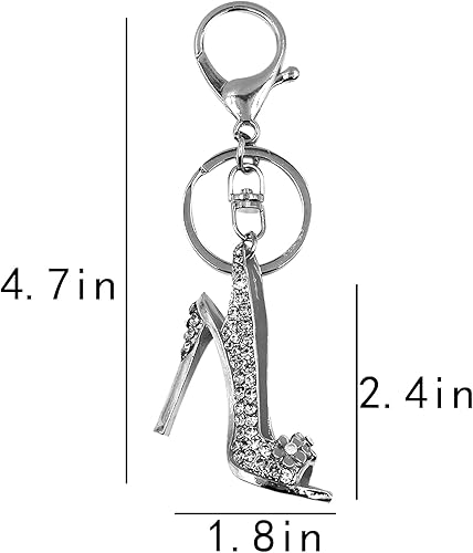 Miniatura 6 de AIBEARTY Zapatos de tacón alto con diamantes de imitación de cristal para mujeres y niñas, llavero de moda, bolso de coche, monedero, decoración