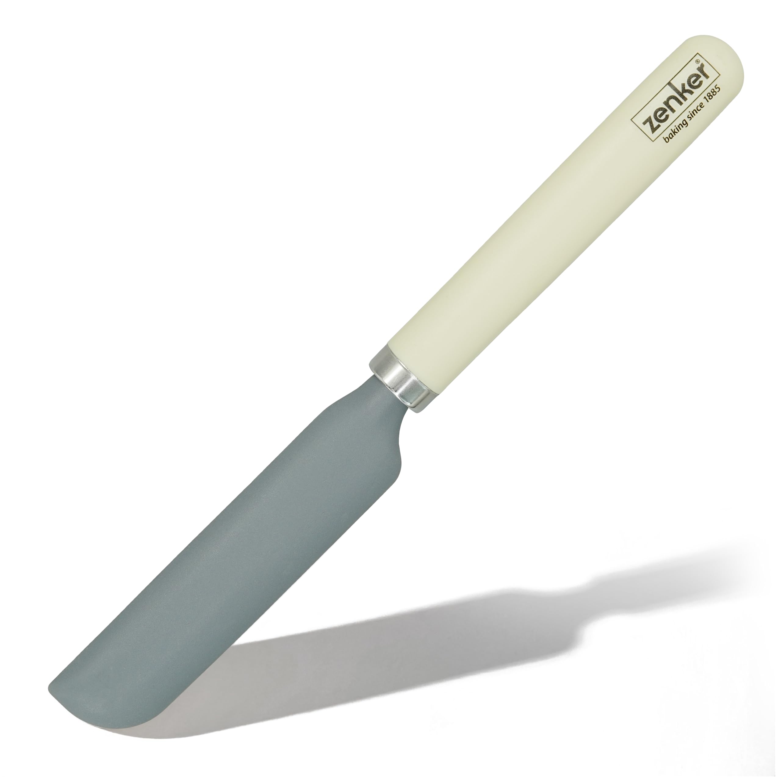 Zenker Silicone Long Spatula, Plastic Rounded Handle, for Scraping Jars and Hard to Reach Places, for Icing or Cake Decorating, Safe on Coated Pots and Pans, Dishwasher Safe, Cream, 32.5x3.5x2cm