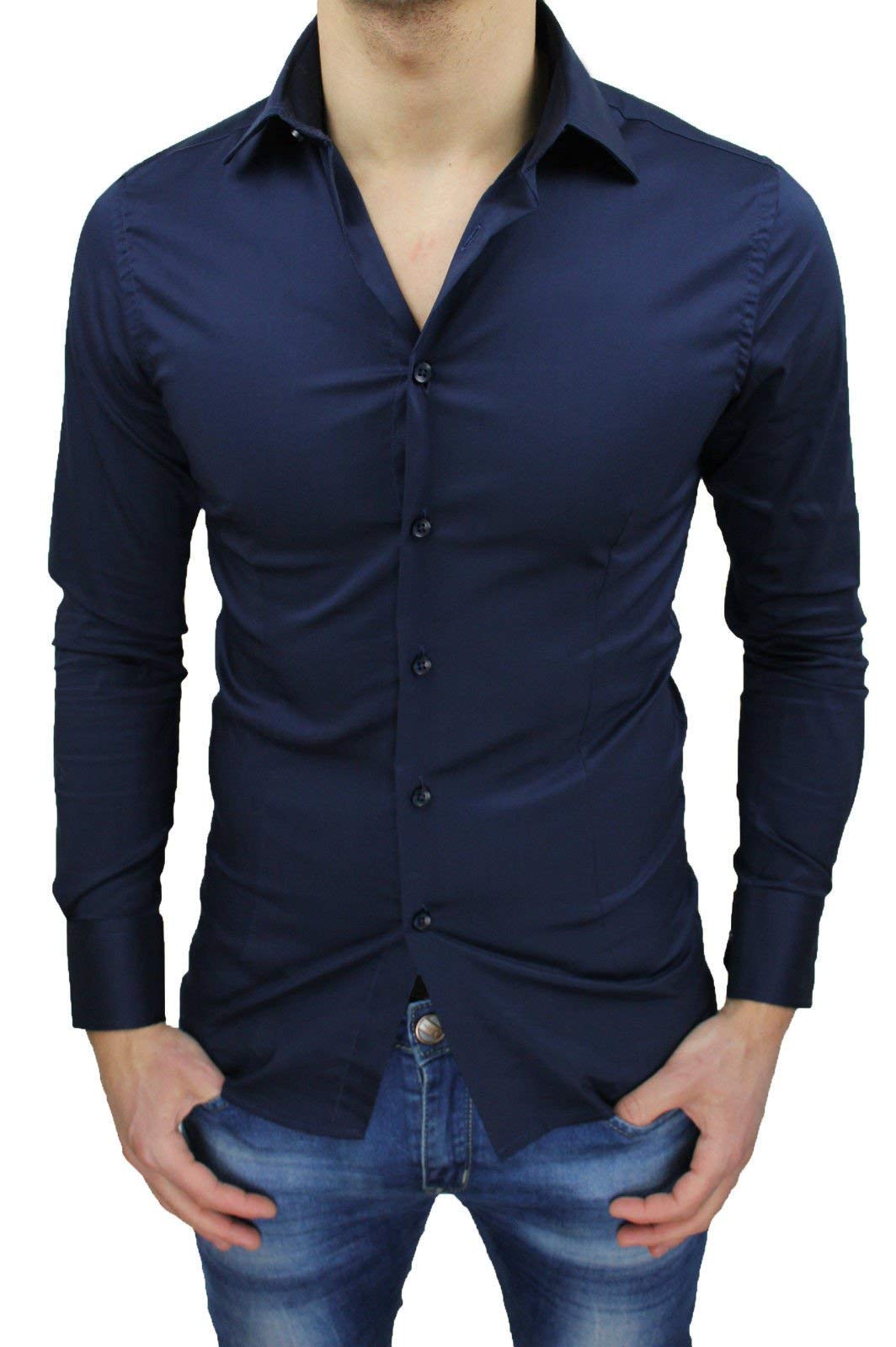 Camicia Uomo Sartoriale Slim Fit Aderente Casual Elegante