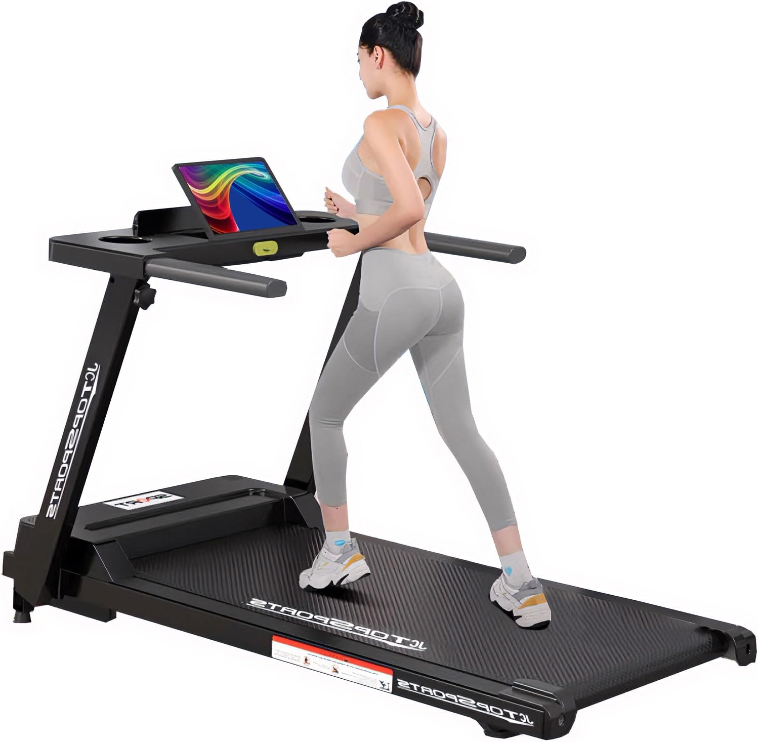 RovyFota Folding Treadmill, Foldable Home Fitness Equipment with LCD