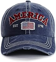 Vista 3 de Gorra de béisbol con bandera estadounidense para hombres y mujeres, divertida gorra de béisbol bordada de algodón ajustable