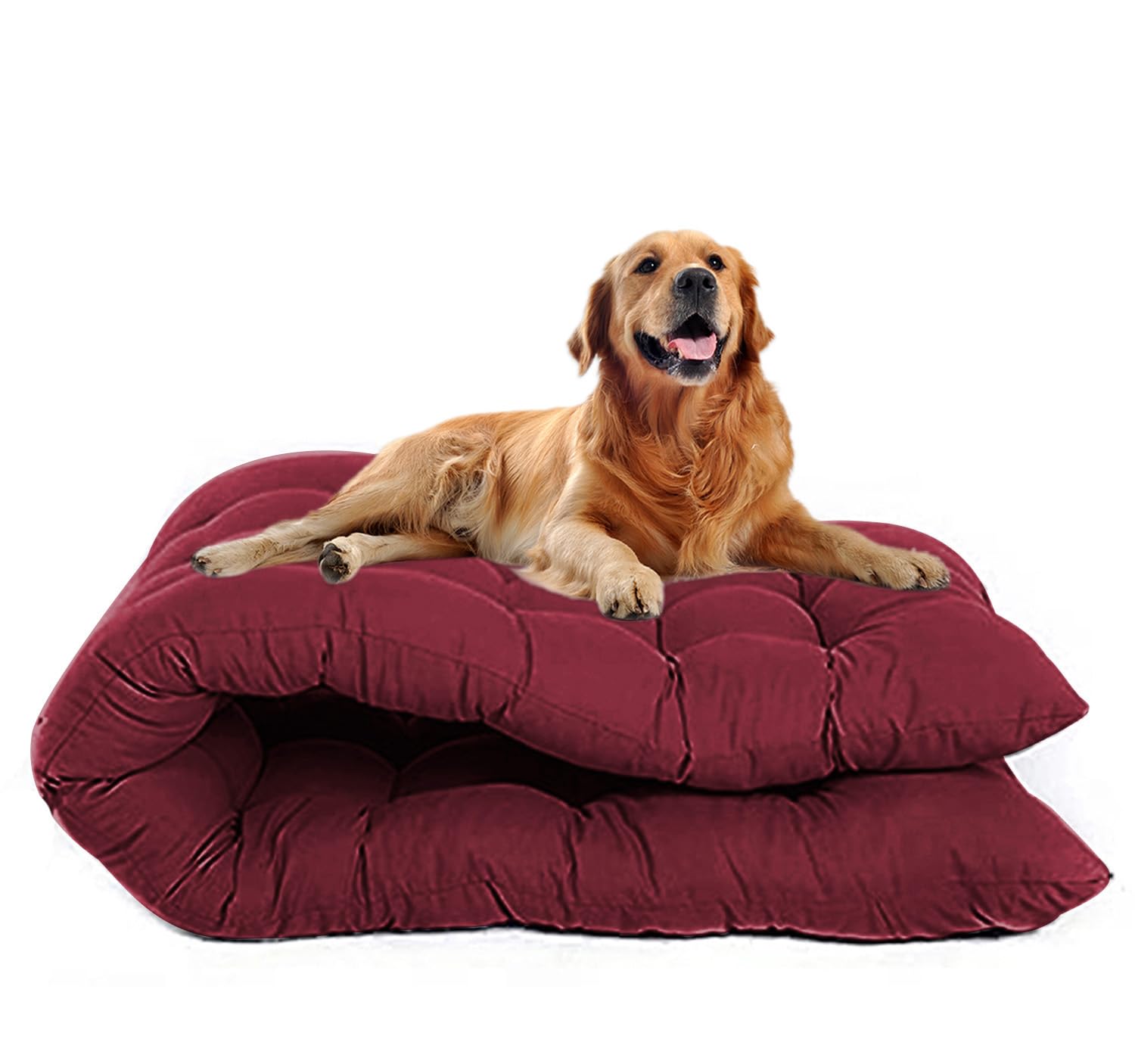 Waigg Kii Extra Large Dog Bed Mattress,Washable Calming Pet Crate Bed Mat Durable,Anti Anxiety Large Dog Beds Mattress for Pet Large Dogs (Red,150x55CM)