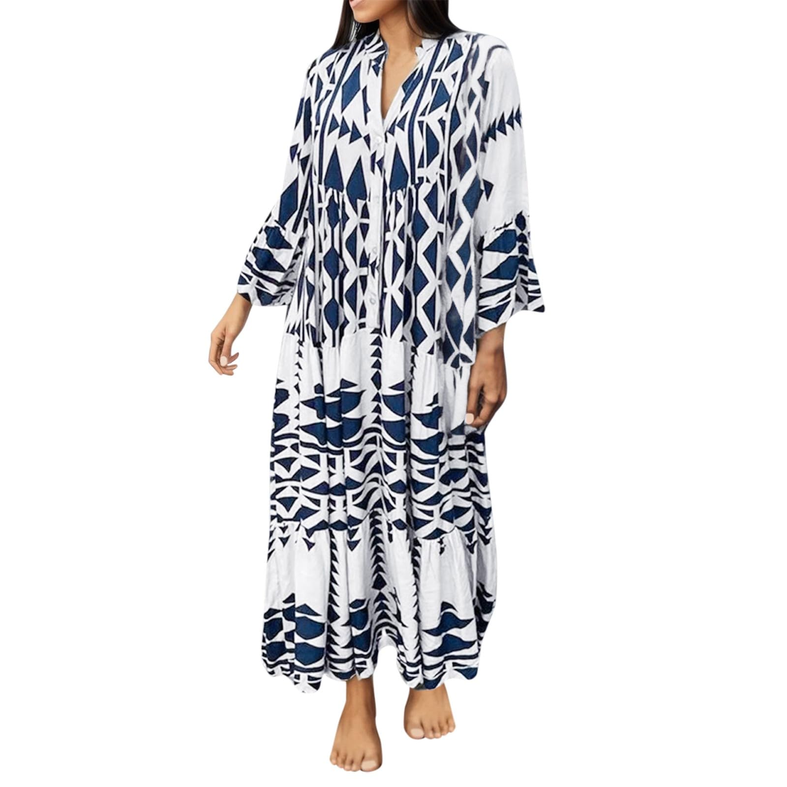 Robe chemise décontractée bleue pour rester fraîche au travail - 6