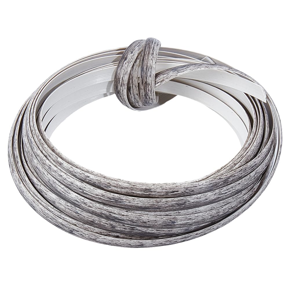 GORGECRAFT 10m*8mm Rattan Weaving Wicker Outdoor Light Grey Synthetic Rattan Roll Wicker Repair Kit Flat Cord Webbing Basket Weave Reeds Patio Chair Sofas Repair Supplies for Lawn Furniture Garden