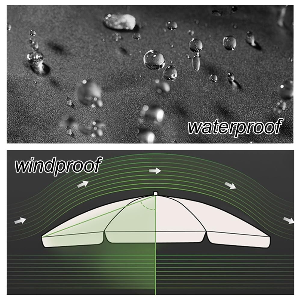 200/220/240/280/300 CM Przenośny parasol tarasowy, parasol plażowy ze stalowym słupem Ø28mm/32mm, 50+ ochronny parasol zewnętrzny do ogrodowego basenu balkonowego