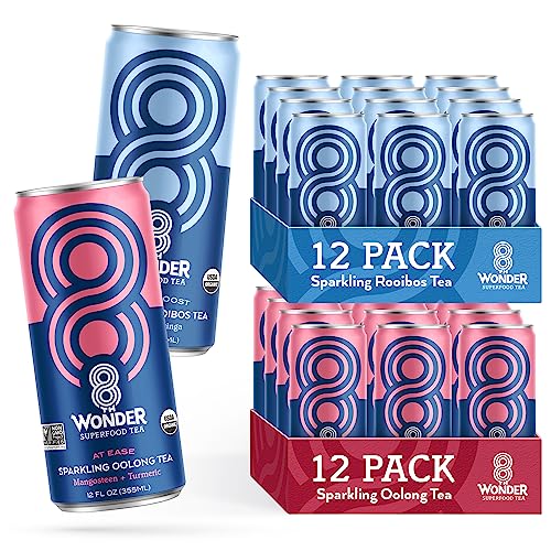8Th Wonder Sparkling Superfood Oolong Tea + Sparkling Superfood Rooibos Tea - Pack Of 24 #TOP12
