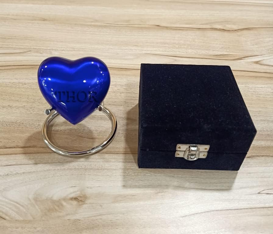 Beautiful Blue Heart Cremation Shape Urn for Ashes/Heart Keepsake Urn with Stand & Box/Small for Human Ashes/Honor Your Loved One Perfect Mini Urn for Adults - Image 2