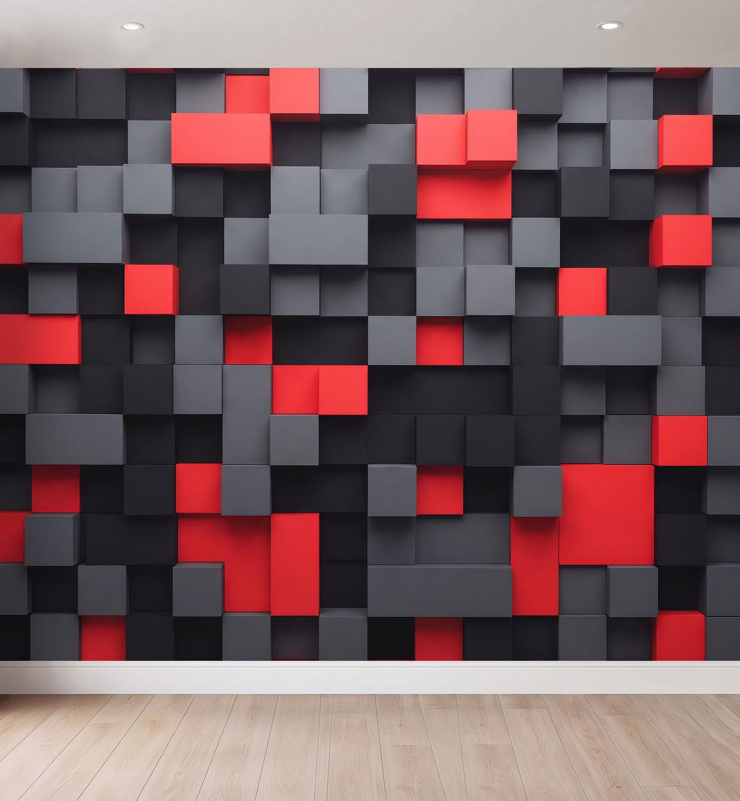 Fototapeta z włókniny, 350 x 256 cm, nowoczesna kostka 3D, tapeta do biura domowego – tapeta z włókniny, tapeta ścienna, efekt 3D