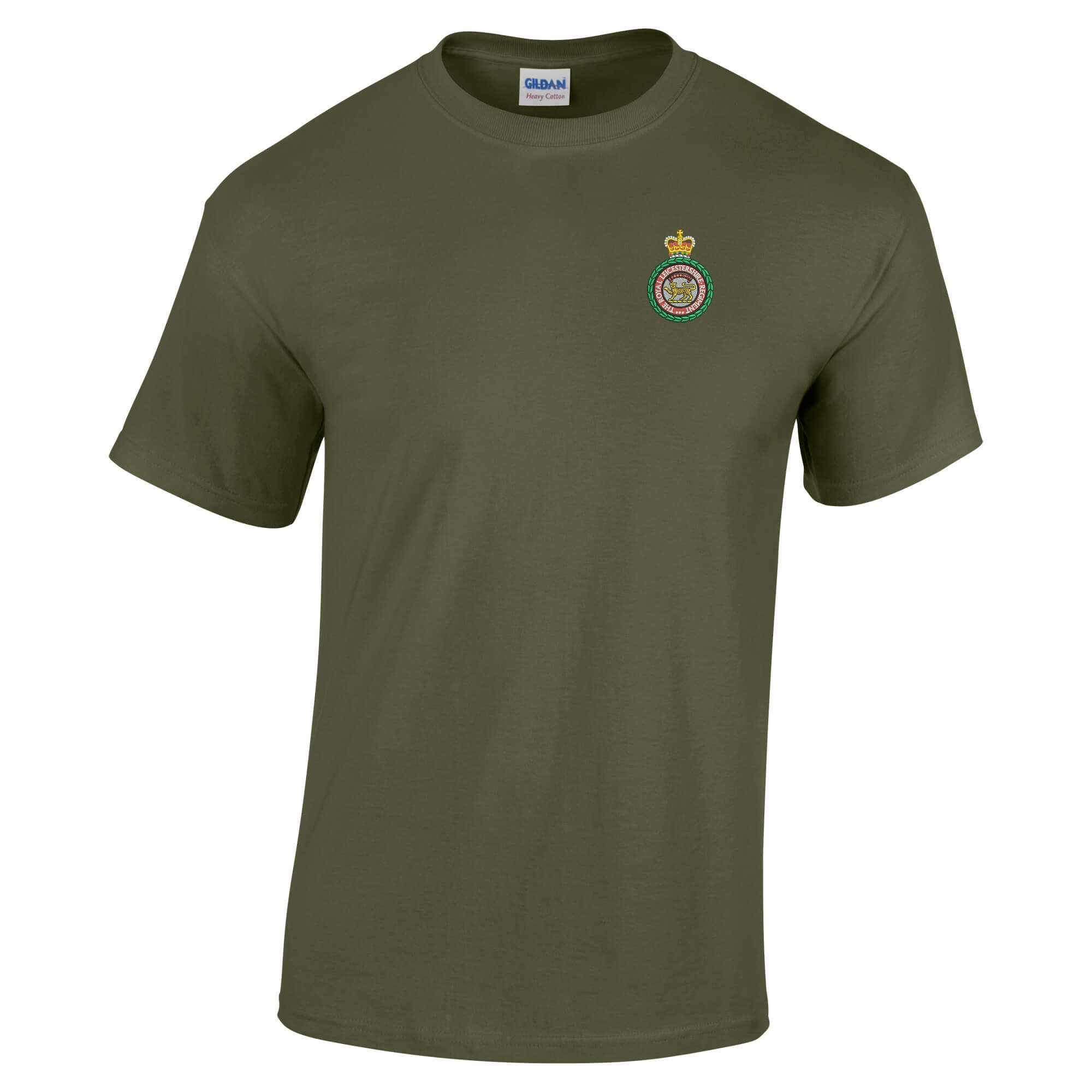 Pineapple Joe's Royal Leicestershire Regiment Embroidered T-Shirt - X Large - Military Green