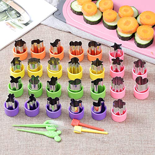Vegetable Cutter Shapes Set, 26Pcs Mini Pie Fruit And Cookie Cutters Stamps Mold, Cookie Cutter Decorative Food For Kids Baking And Food Supplement Tools Accessories Crafts For Kitchen #TOP1