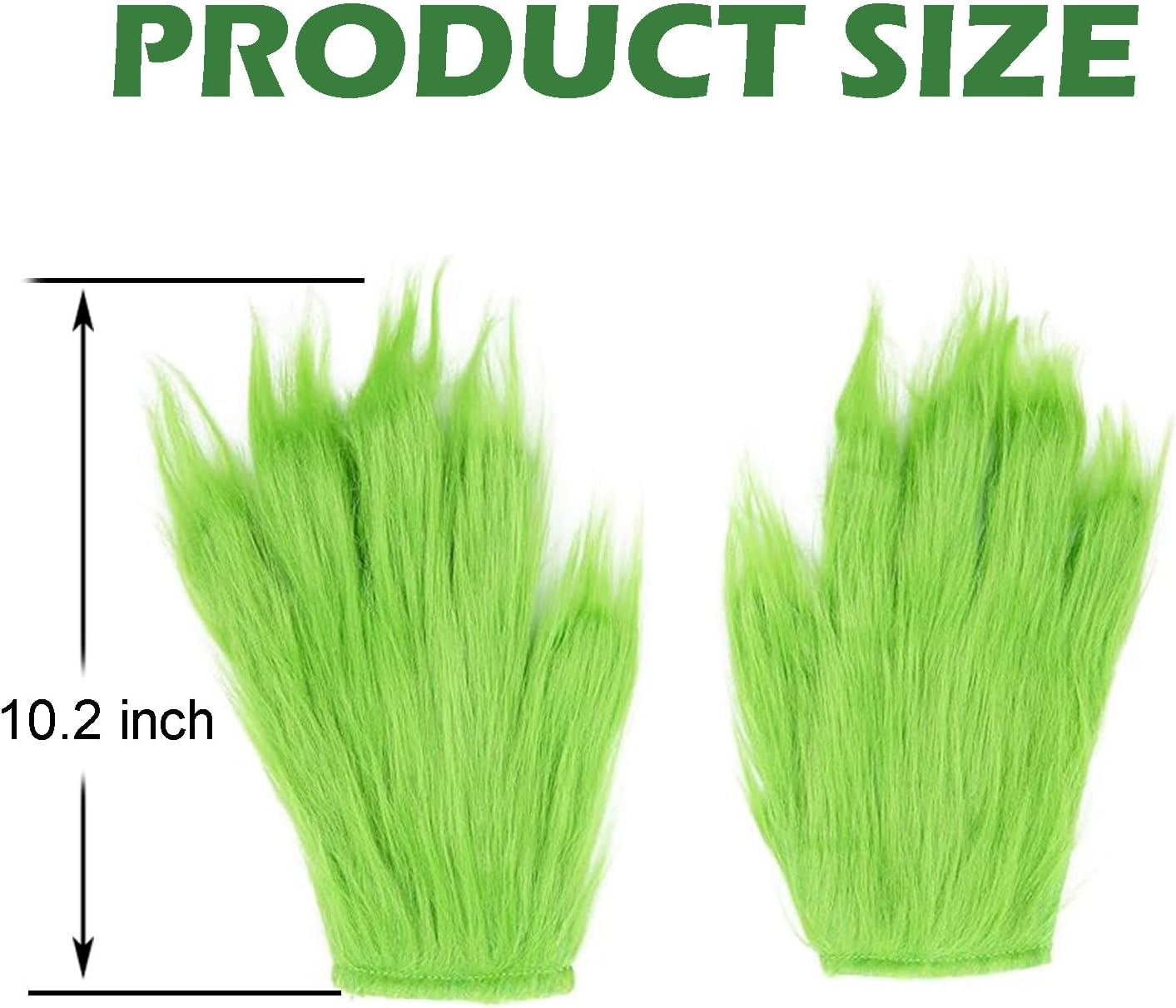Green Furry Hand Gloves for Adult Halloween Christmas Cosplay Costume Accessories - Image 3