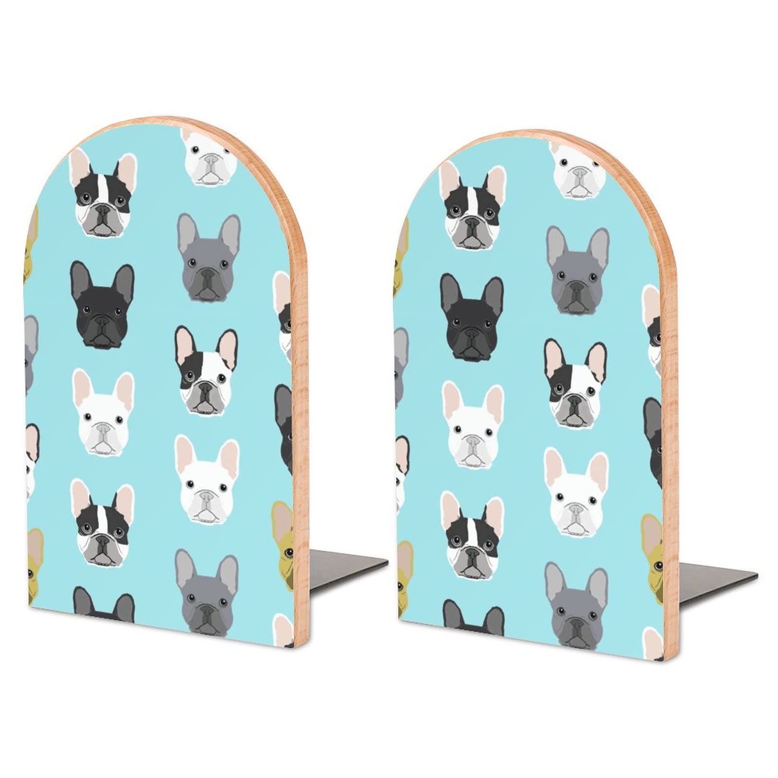 Bulldog Head Bookends Heavy Duty Book Stand 1 Pair for Home Office Shelves Decorative