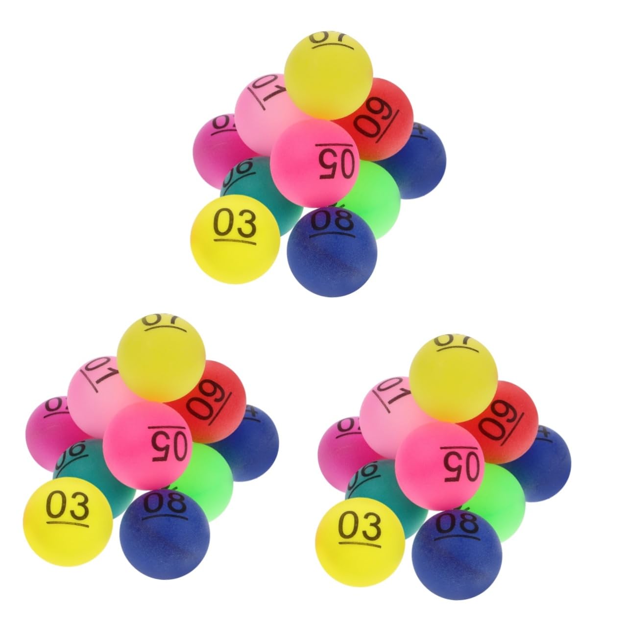 VICASKY 3sets Plastic Balls Printed Pong Balls Raffle Drawing for Home Events 10pcs*3