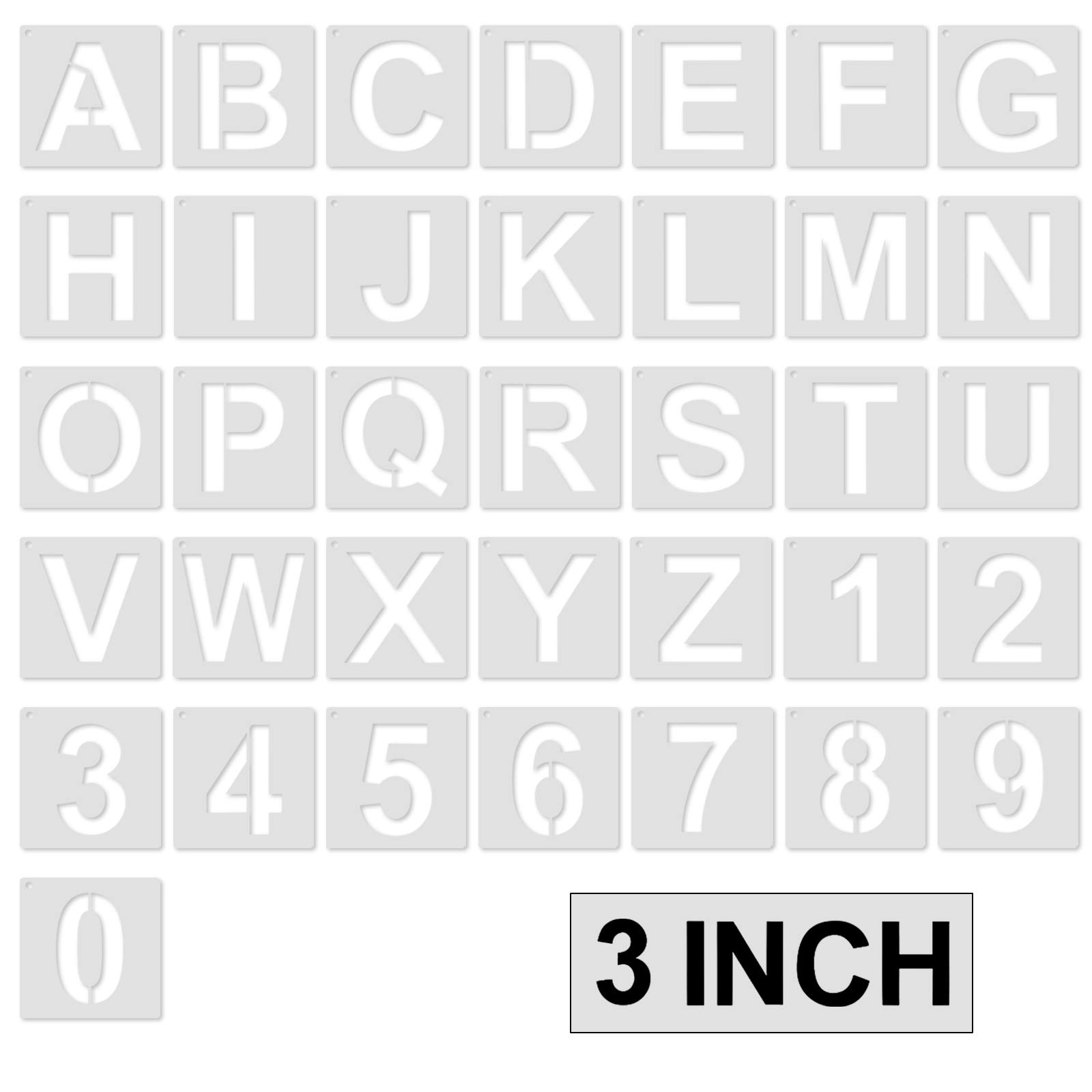 Buy 36 Pcs Letter Stencils for Painting 3 Inch Alphabet Stencils for
