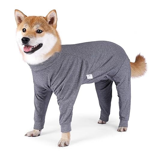 KZOBYD Pijama flexible para perro, para dormir, transpirable, cómodo para cachorro, con cuatro patas, para recuperación de perros, para interiores y exteriores (sólido, grande)