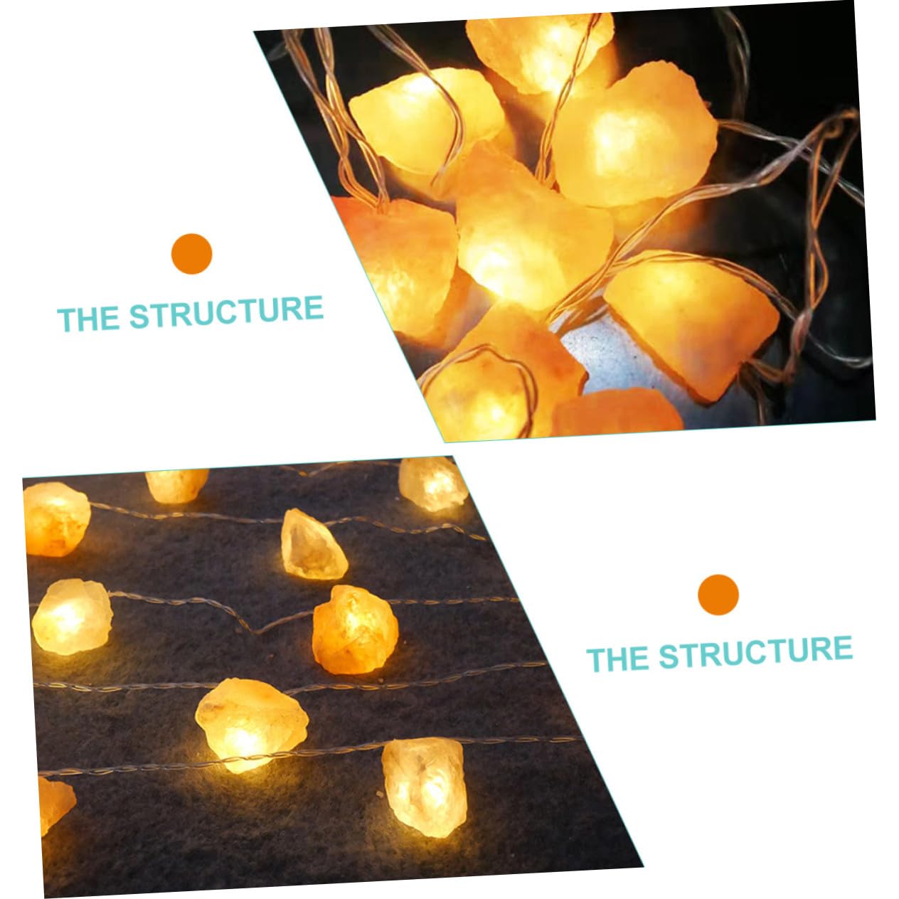 Lampada Stringa Decorativa in Pietra Arancia 10 LED, Luce Soffusa | Effetto Morbido, Luce D’Ambiente, per Caffè e Feste, Atmosfera Serale Accogliente