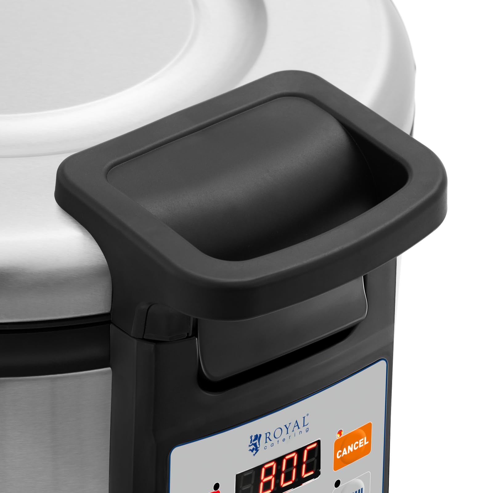 Royal Catering Reiswärmer 26 l 110 W 3 Heizzonen digitale Bedienung antihaftbeschichteter Gartopf inkl. Reislöffel Joghurtbereiter Suppenwärmer Speisenwärmer