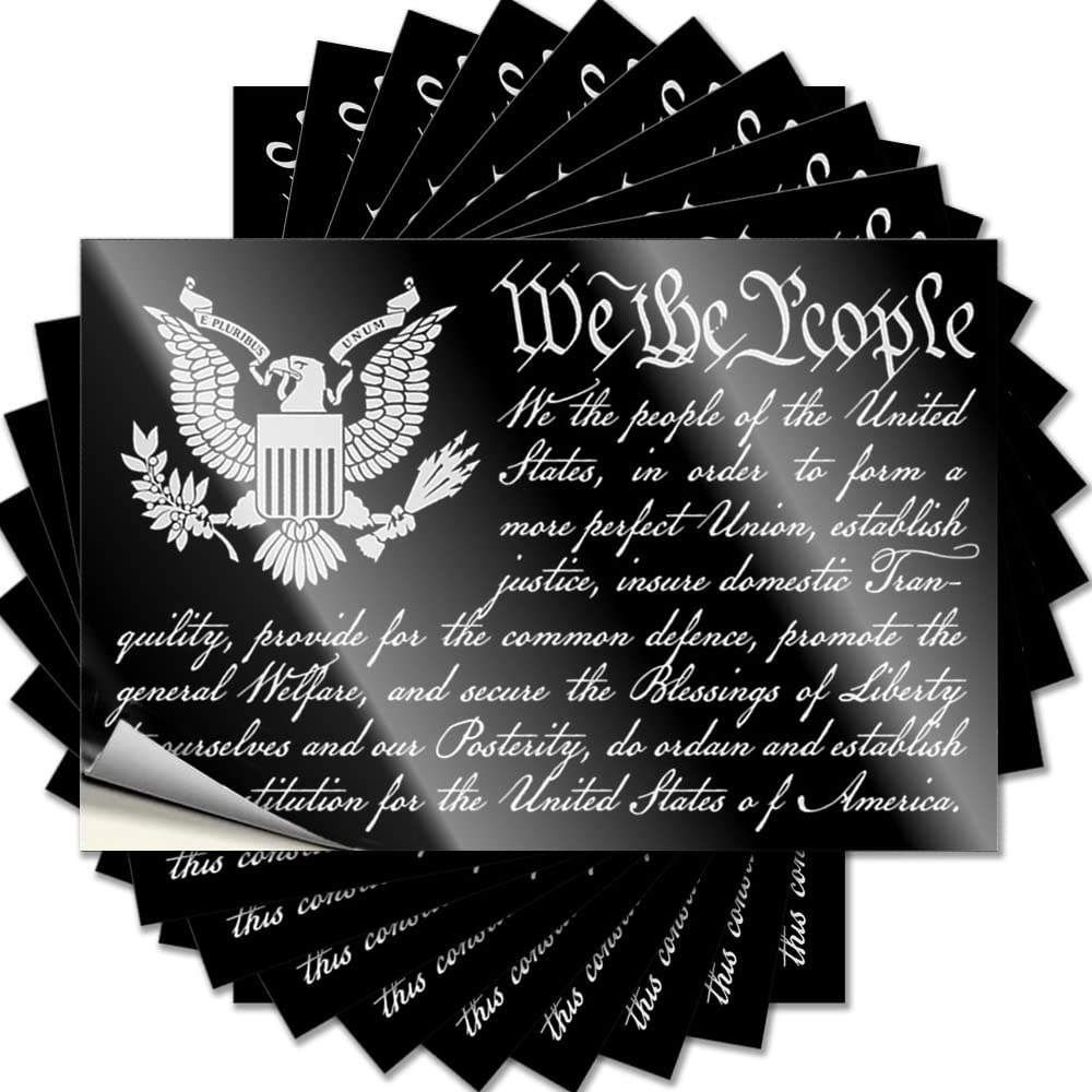 Fzfn Colour Decal The Room Decorations Peel And Stick - Constitution We The People Hard Fluffy Waterproof Vinyl For Travel(12X18cm)