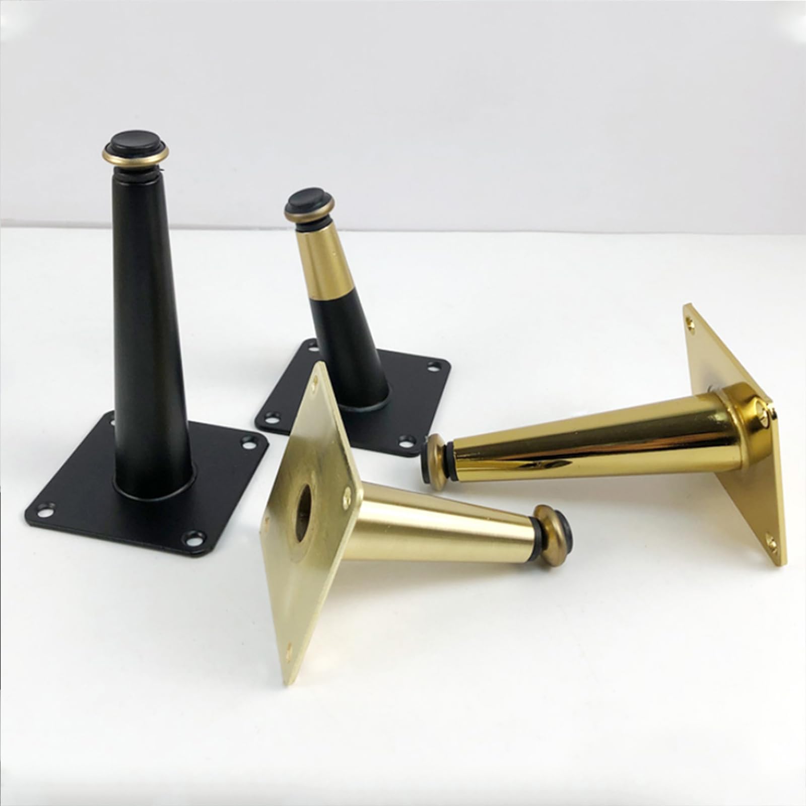 Patas para Muebles Bano Negro, 4 Piezas Patas para Mesas Regulables Pies de Sofá Negros para Armario Hierro | Pintada Anodizada Pata para Cama Altura: 10.5-72.5cm Pies de Gabinete 50.5cm/19.9"