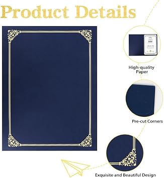 Certificate Holder, 25-Pack 24x31cm, for Letter Size 8.5x11 in Graduation Award Cardstock Certificates Documents, for Graduations Business Competition Festival (Navy Blue)