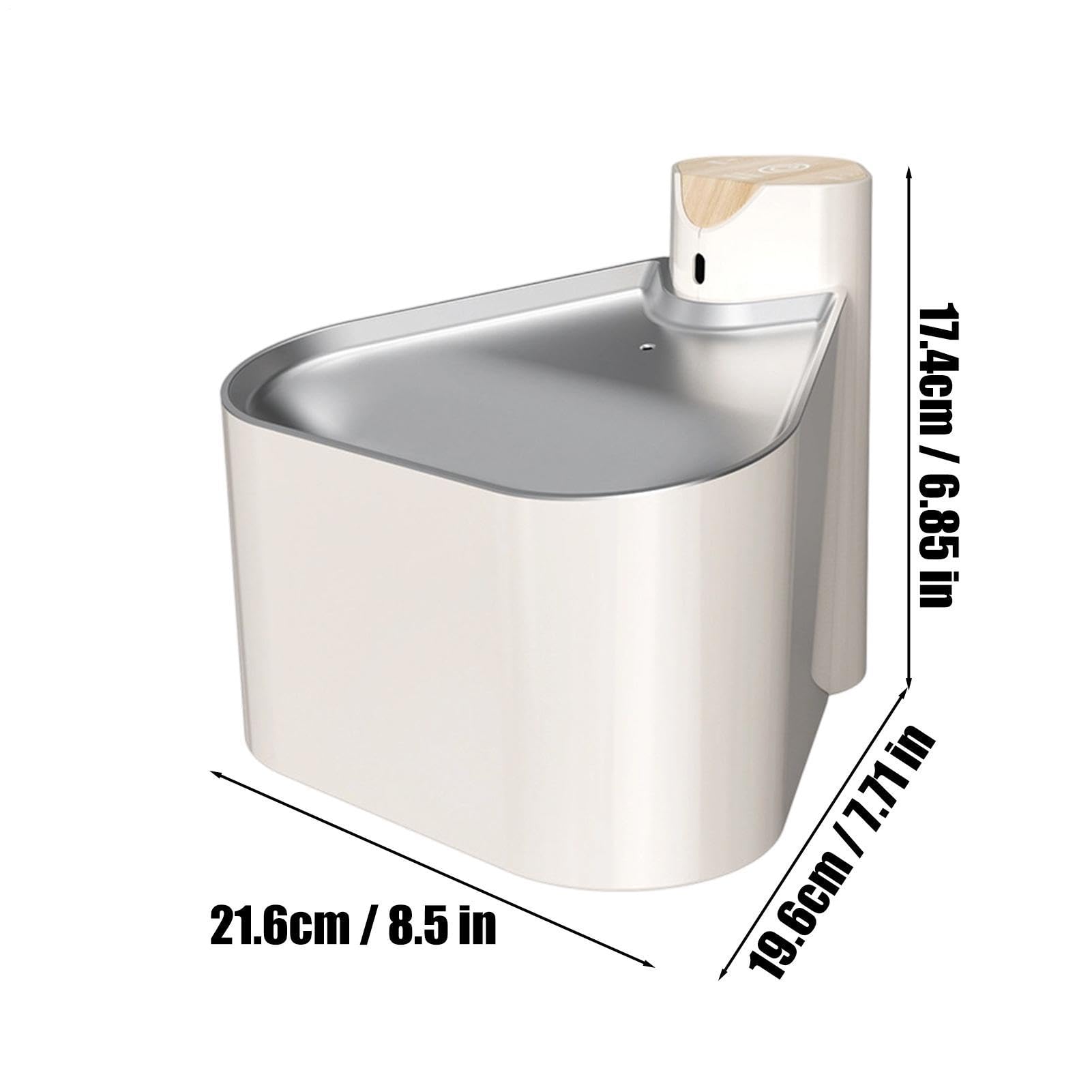Fuente De Agua Para Gatos automática 1,6 L 2000 mAh bandeja de acero | Dispensador Automático De Agua Para Salón Balcón Tienda Mascotas Exterior Perro Cachorro Y Gatito