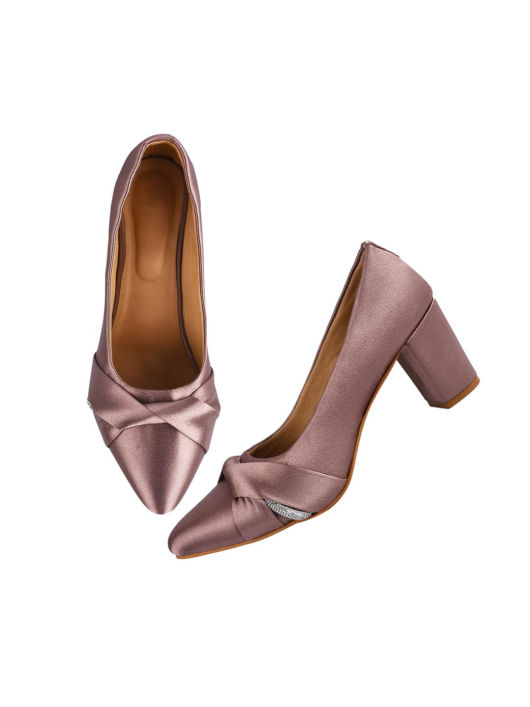 tryme Chunky Heel Bellies Women's Fashion Pointed Block Heel Pump Shoes for Party and Formal Occasions-picture-1