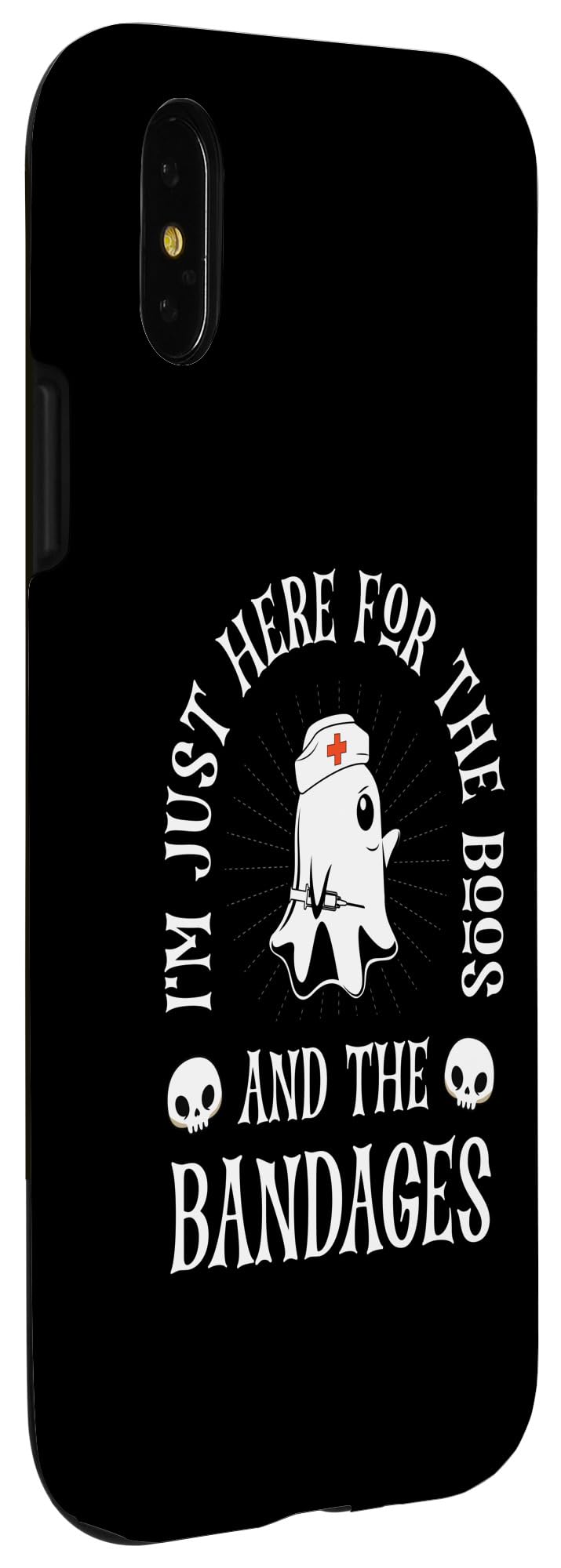 iPhone X/XS I'm Just Here For The Boos And Bandages Scary Nurse Ghost Case - Image 3