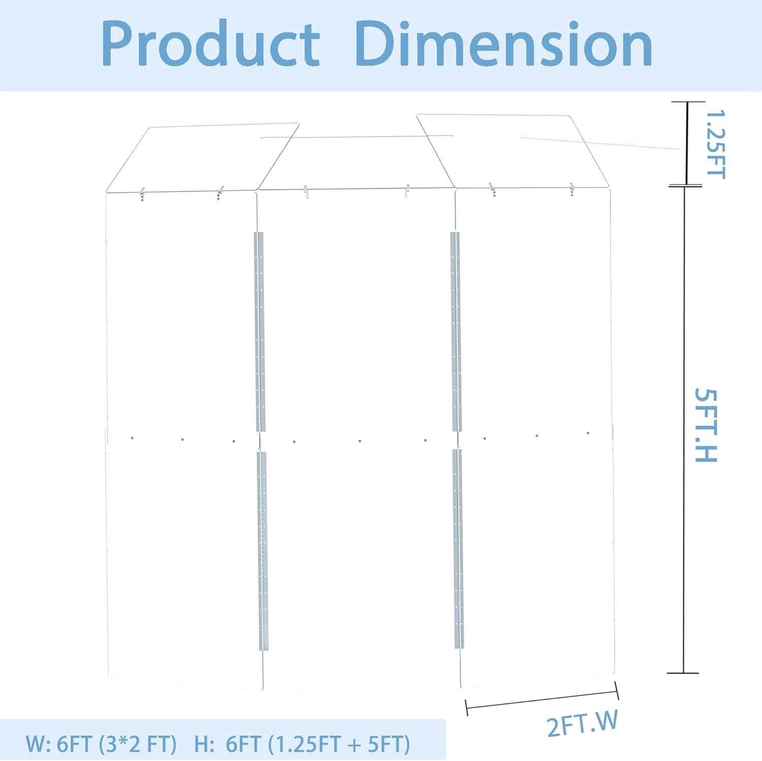 Drum Shield, Converts to 2ftx6ft. Full-Length Stainless Steel Hinges. Drum Cage for Home, Church, Practice & Performances(3 Panels with deflectors)