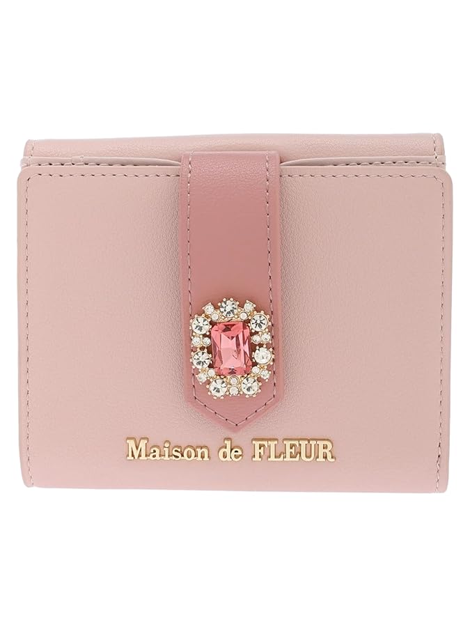 Maison de FLEUR メゾンドフルール2つ折り財布ブラック メゾン ド フルール Maison de FLEUR バイカラービジュー