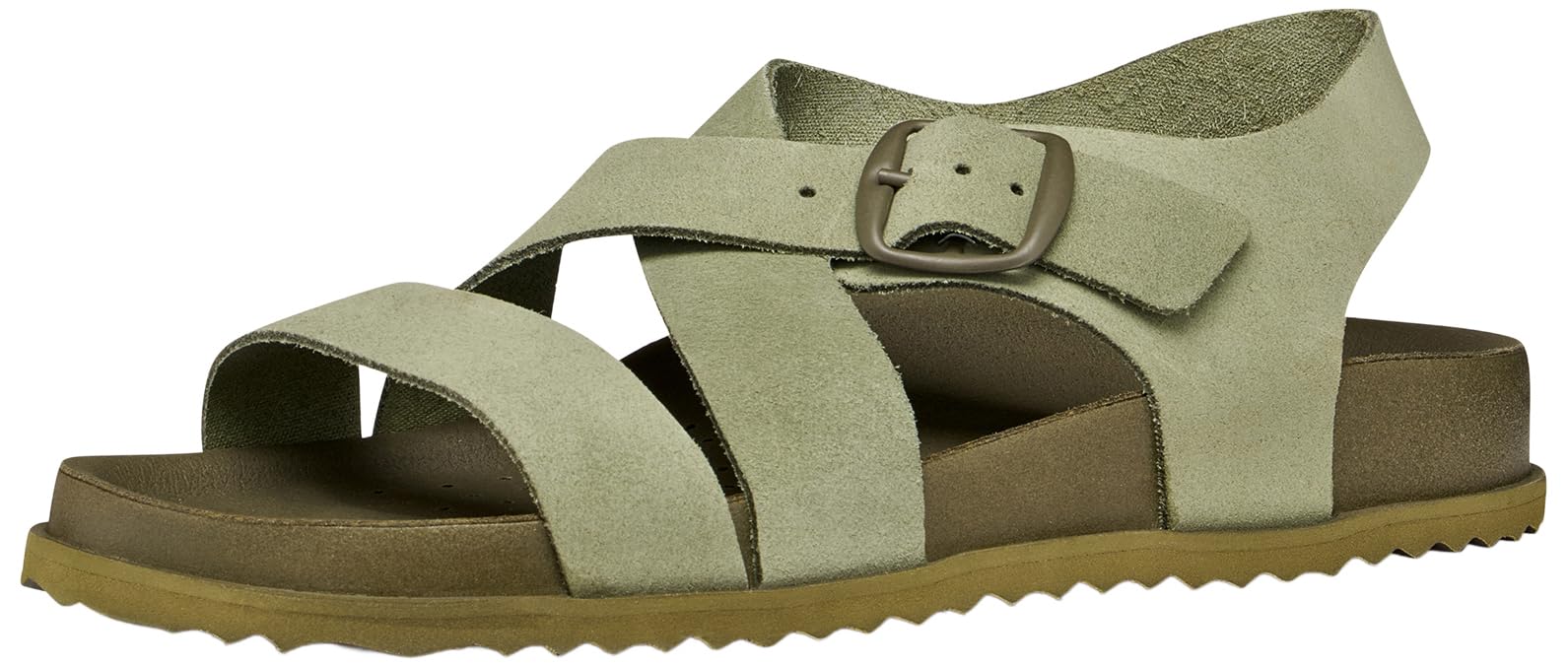 Geox Women D Sandybett B Flat Sandal, Olive, 4 UK