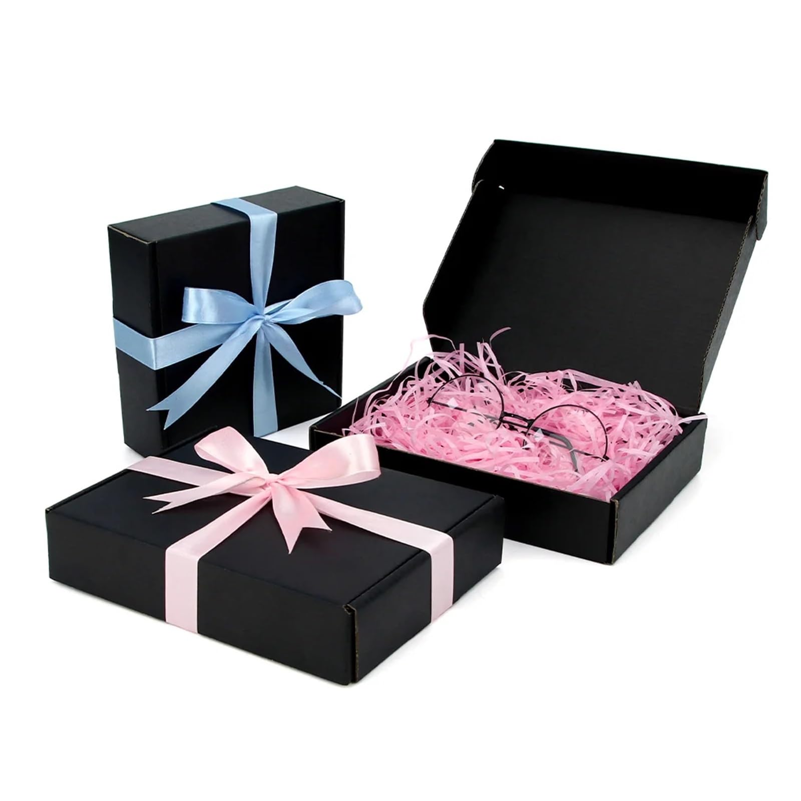 Confezione regalo nera per Compleanno, San Valentino | Abbigliamento Trasporto Imballaggio ondulato Cartone di piccole dimensioni(5pcs,32x25x5cm)
