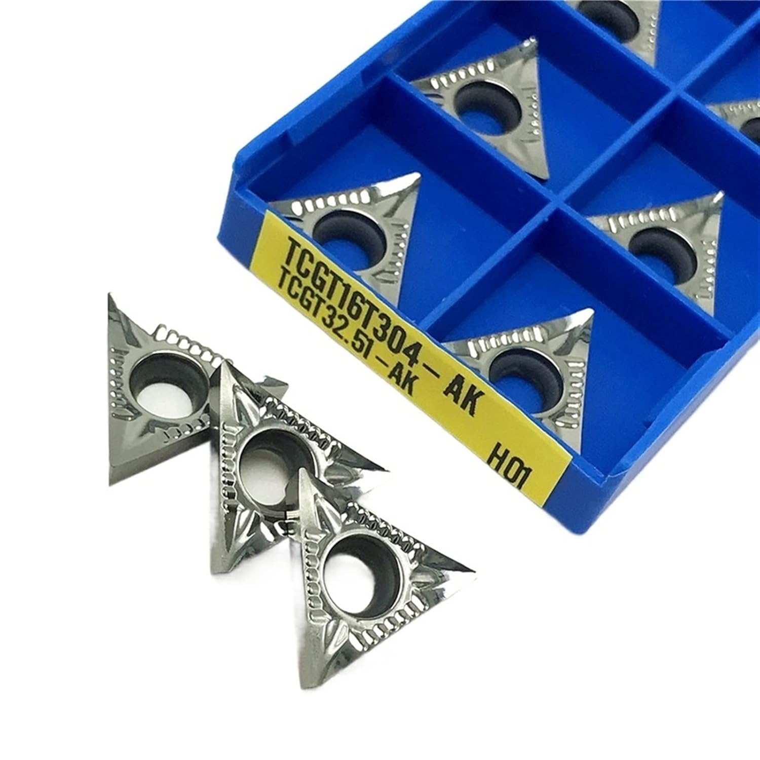 Indexable Lathe Carbide Insert TCGT16T304 AK H01 Internal Turning Tool Aluminum Cutting Tool CNC Turning Insert Lathe Tool Copper Aluminum Tools(TCGT16T308 AK H01)